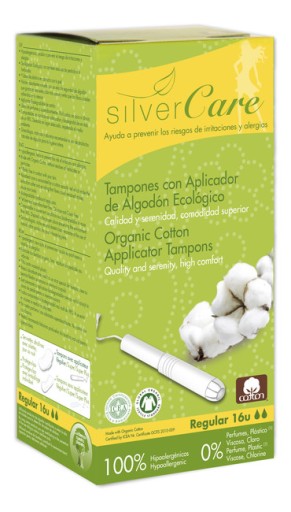 SilverCare 100% BIO tampóny obyčajné (s aplikáciou) 16 ks