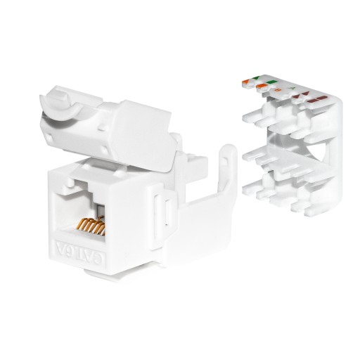 Keystone jack RJ45 kat.6A UTP modul, bez náradia