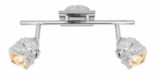 Chrómové stropné svietidlo, pätica G9, 2 svetelné body