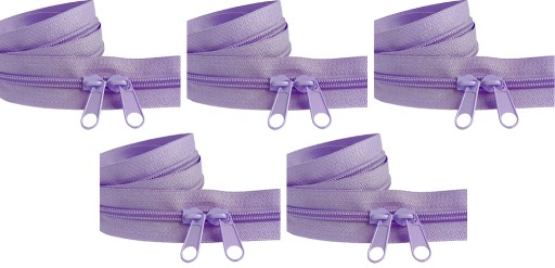 Špirálový zips 5 mm zips SVETLO FIALOVÝ 5 metrov + 10 zipsov