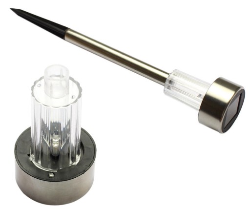 Záhradné svietidlo SOLAR inox, vstavaná STUDENÁ LED