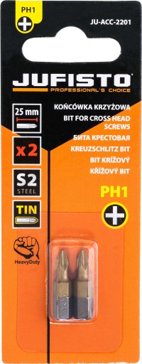 Krížové hroty PH1 x 25 mm - 2 ks.