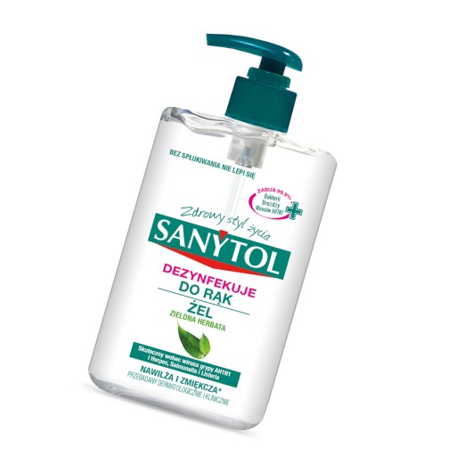 Sanytol Dezinfekčný gél na ruky zelený čaj 250 ml