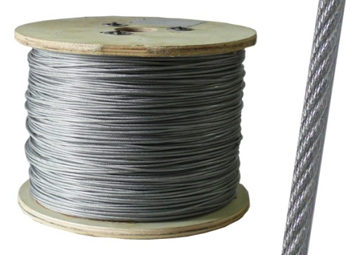 1m lano Oceľové lano v PVC plášti, 3mm väzba, 6x7+FC, pozinkované