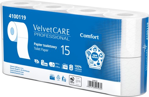 Toaletný papier VELVET CARE COMFORT a'8 biely