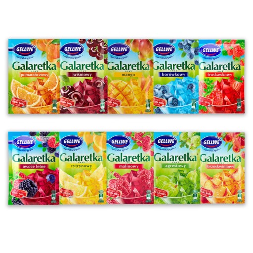 Gellwe Jelly Mix 10 príchutí 72g x 10 kusov