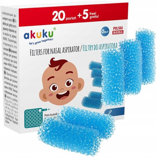 AKUKU NOSÁLNY ASPIRÁTOR na výtok z nosa + 25 FILTROV
