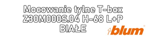 T-box zadná montáž Z30M000S.04 H-68 L+R BIELA