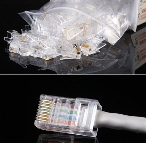 RJ45 PLUG PLUG 8P8C UTP RJ-45 koncovky 20 kusov