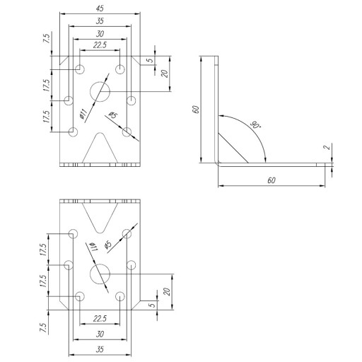 KPL6 MONTÁŽ UHOLOVÁ TESÁRSKA ŠPORA 60x60x45x2 10ks DOMAX POZINK.