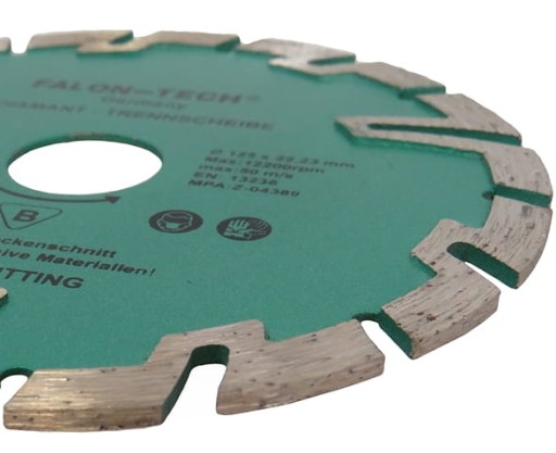 SEGMENTOVANÝ DIAMANTOVÝ KOTÚČ 125 mm NA REZANIE BETÓNOVÝCH KOCIÍ HĺBKOVÉ REZANIE
