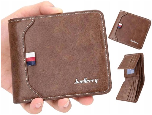 Pánska hnedá kožená peňaženka, elegantná, malá