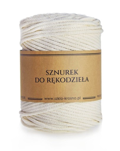 Remeselná struna Macrame s ecru jadrom, 5mm, 100m