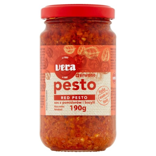 Červené pesto Vera omáčka s paradajkami a bazalkou 190g