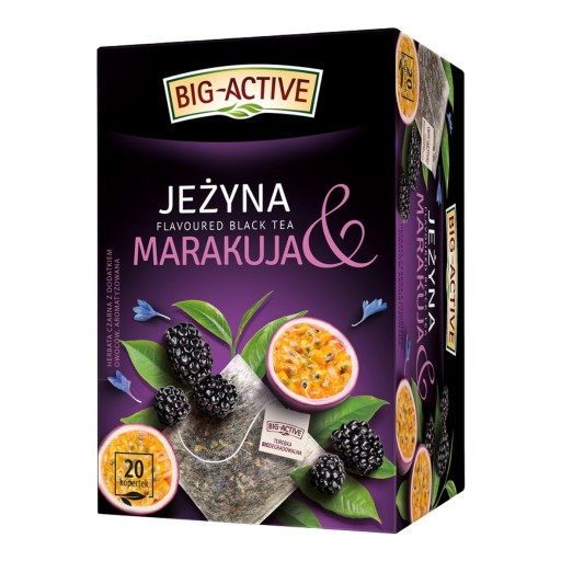 BIG ACTIVE BLACK čaj s príchuťou BLACKBERRY A PASSIONYA 20 OBÁLOK