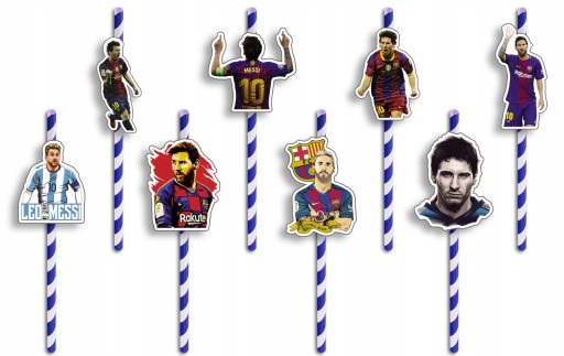 NARODENINOVÉ SLAMKY s POSTAVIČKAMI - MESSI FUTBALOVÝ TÝM - 8 ks.