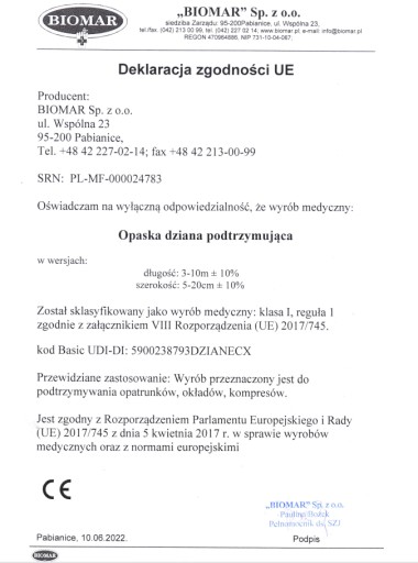 Obväzový obväz, pletený obväz, 10 cm x 4 m