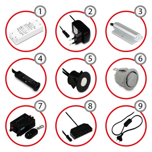 LED PODSKRIŇOVÁ LAMPA 1,5W NÁBYTKOVÁ LAMPA NAD DOLOU