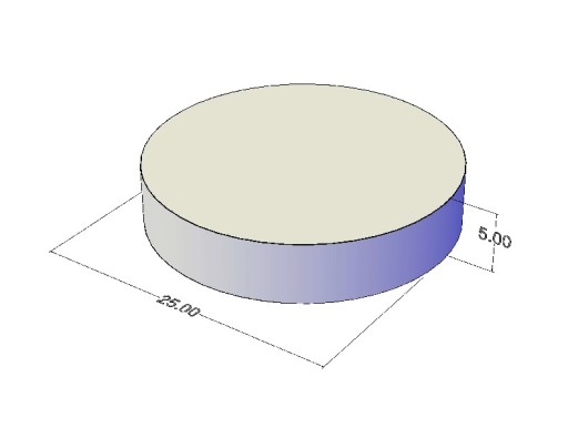 Cylindrický neodymový magnet MW 25x5 N38