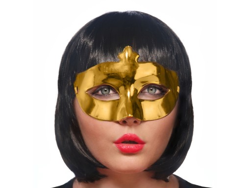 Benátska maska na oči plastový zlatý karneval