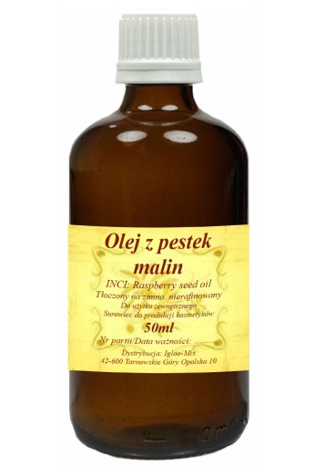 OLEJ Z MALINOVÝCH SEMIENKOV 50ml, za studena lisovaný, nerafinovaný
