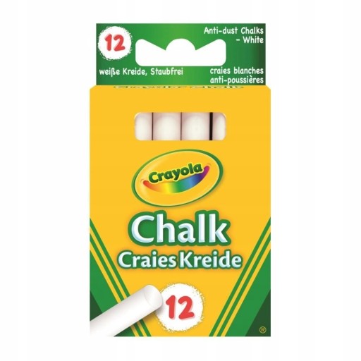 Bezprašná biela krieda 12 ks