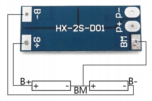 Li-Ion ochranná nabíjačka 18650 2S 8A 7,4V 8,4V BMS
