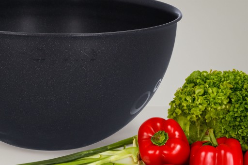 MISKA Plastové misky, veľká kuchyňa, 6l, na šalát, tortu, čierna, 28 cm