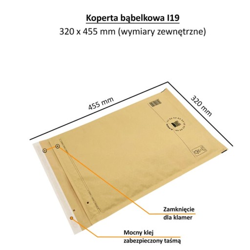 Bublinové obálky I19 455x320 E-Pack HNEDÁ veľká SILNÁ x10