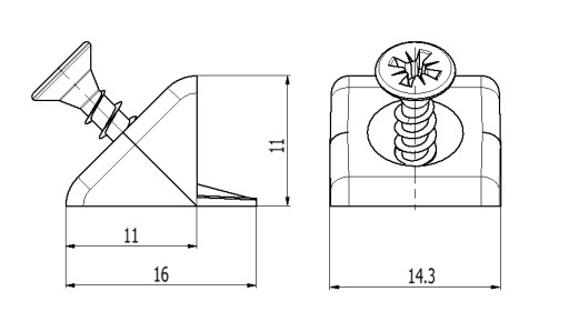 100x Stabilizátor zadnej steny so skrutkou 3,5x20mm
