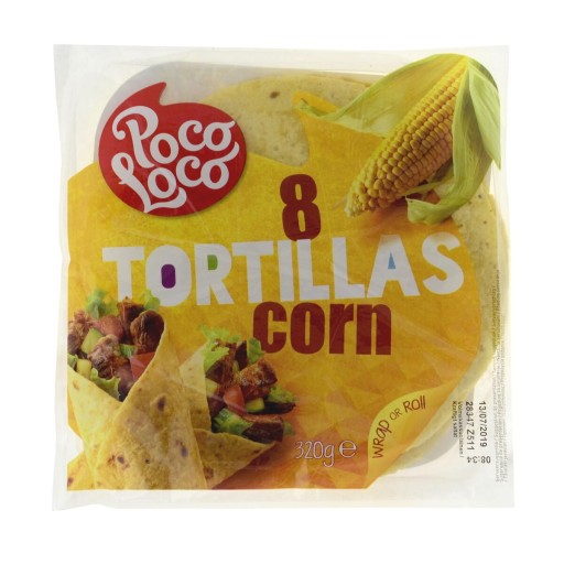 Kukuričná tortilla 20cm, 8 ks, 320g/14 Poco Loco p