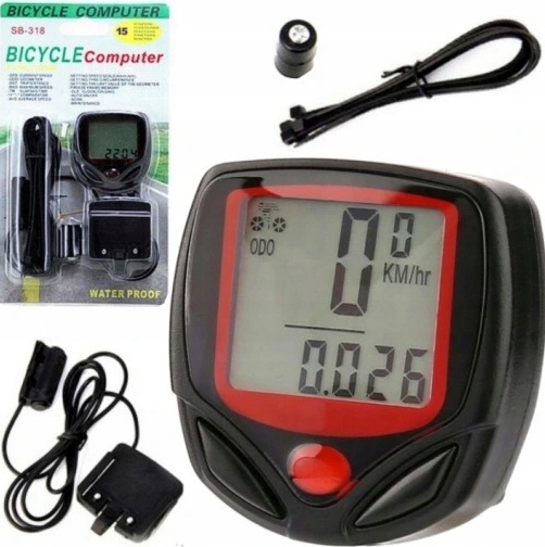 BICYKLOVÝ PULT VODEODOLNÝ DISPLEJ 14 LCD FUNKCIÍ RÝCHLOSŤ NAJETÝCH KM