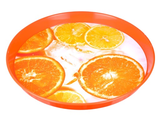 PODANÍK okrúhly PLASTOVÝ 35CM, ORANŽOVÝ