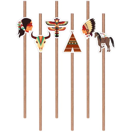 INDICKÉ remeselné slamky, indický totem WIGWAM x6