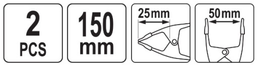 Sada pružinových svoriek 2 ks 150 mm Vorel 38497
