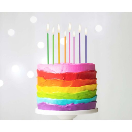 PASTEL narodeninové sviečky mix na tortu x8