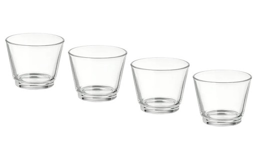 Sklenená nádoba s kužeľom na nalievanie sviečok, 100 ml, 4 ks