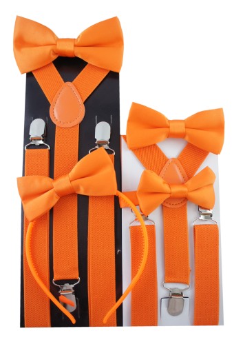 Elegantná polomatná čelenka s mašličkou ORANGE