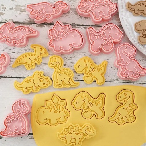 Formičky, formičky, vykrajovátka na sušienky, sušienky, hmoty - Dinosaury 8 ks.