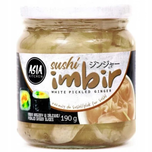 Marinovaný zázvor na sushi biely 190g