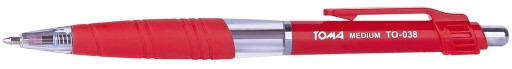TOMA TO-038 Automatické guľôčkové pero 1mm červené