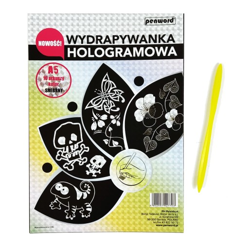 Hologramová stieracia karta A5 10 listov + strieborný stylus