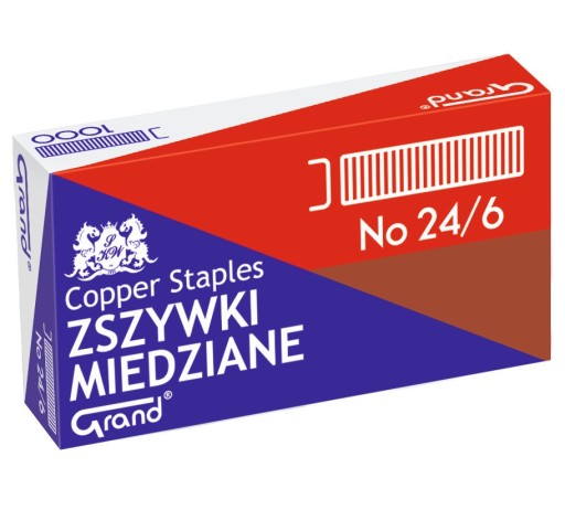 Veľké 24/6 medené sponky 1000 KS
