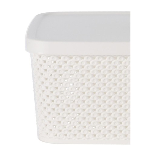 Box s krytom Úložný kôš, biela, plastová nádoba 23 cm