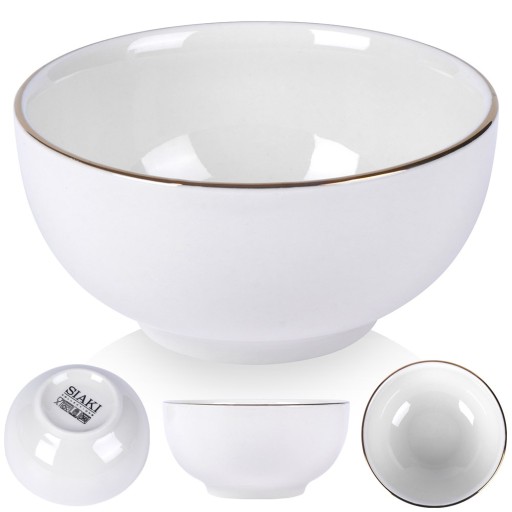 PORCELÁNOVÁ misa, biele zlato, šalátová misa na šalátové pochutiny, 200 ml