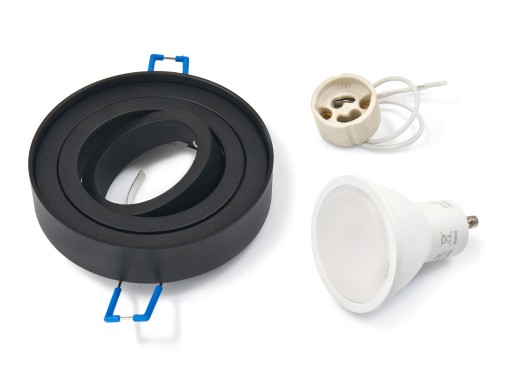 SET ČIERNYCH HALOGÉNOVÝCH SVIETIDIEL + LED 1,5W + GU10