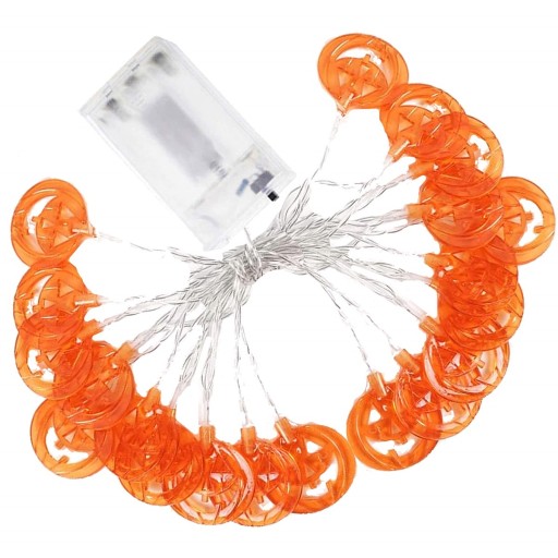 GARLANDOVÉ SVETLÁ ŽIARENÉ TEKVINY 20 LED ZÁVESNÉ DUCHOVNÉ HALLOWEENSKÉ DEKORÁCIE
