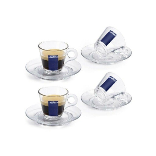 Šálka na espresso Lavazza 70ml, podšálka, sklo, 1 ks