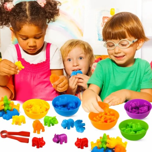 Montessori ZVIERATÁ na učenie farieb a počítanie