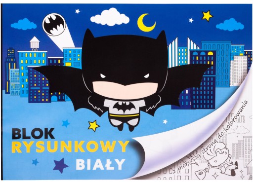 BLOK NA KRESLENIE BIELY A4/20k BATMAN + Omaľovánka